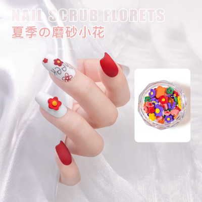 Colorful Flower Box Nail Ornament Summer Long-Lasting Colorful Small Fresh Frosted Small Flower New Nail Ornament