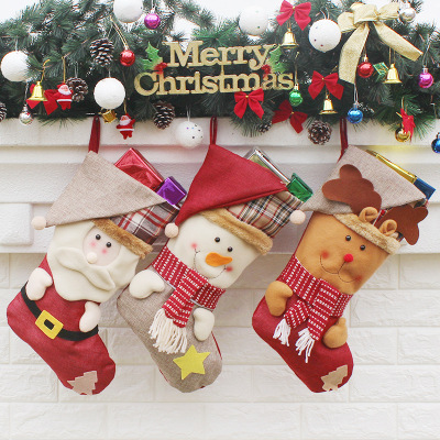 New High-End Snowman Christmas Stockings Christmas Holiday Decoration Supplies Christmas Stockings Pendant Christmas Stockings Wholesale