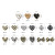 Internet Celebrity Same Style Nail Metal Chessboard Grid Black and White Love Heart Bow Tie Diamond-Embedded Versatile Abrasive Plaid Nail Jewelry