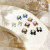 High-Profile Figure Pearl Bow Three-Dimensional Black Mocha Cute Manicure Classic Style Alloy Frosted Nail Jewelry
