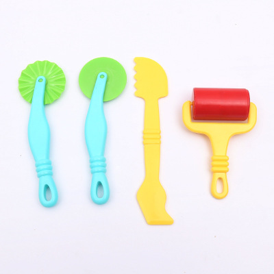 Colored Clay Suit 4 Pieces Plasticene Tools Customization Children's Educational DIY Clay Toy Supplies Mold Customization Wholesale