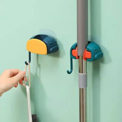 Piggy Mop Rack Cartoon Household Wall Punch-Free Wall-Mounted Storage Mop Clip Boxed Bathroom Strong Sticky Hook