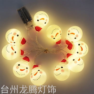 Christmas LED Decorative Battery Light Santa Claus Red Hat Snowman Modeling Plastic Blow Molding Color Printing Christmas Lights