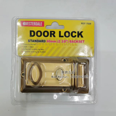 Old-Fashioned Two Insurance Hoodle Door Lock/Bull Head Lock Double Insurance Lock Exterior Door Lock