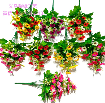 Jumping Orchid Chrysanthemum Little Daisy Artificial Flower Handle Bunch Small Fresh Pastoral Style Home Ornamental Flower Fake Flower Silk Flower Ornaments