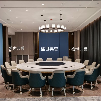 Star Hotel Furniture Direct Seafood Restaurant Electric Dining Table and Chair Hotel Box Solid Wood Bentley Chair