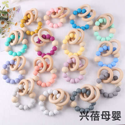 Baby Beaded Teether Bracelet Maternal and Child Supplies Silicone Molar Rod