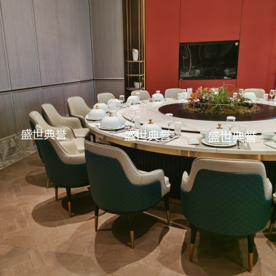 Banquet Center Solid Wood Dining Table and Chair Hotel Solid Wood Bentley Chair Restaurant Light Luxury Dining Chair