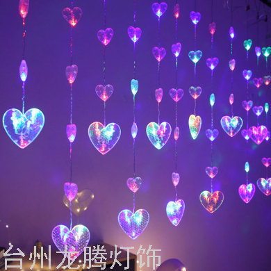 LED Love Heart Lighting Chain Festival Dress up Internet Hot Girlish Room Decorative Lights Heart Shape Lighting Chain in Stock Wholesale
