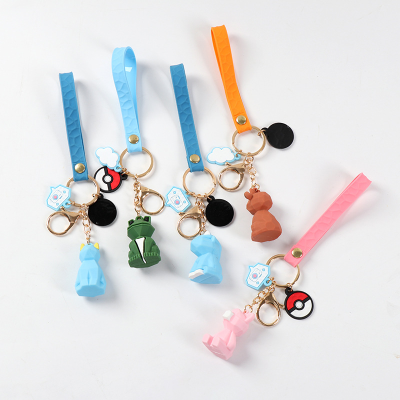 Creative Cartoon PVC Rubber Three-Dimensional Doll Keychain Men's and Women's Car Key Chain 3D Backpack Pendant