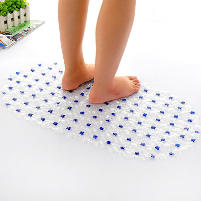 PVC Colorful Beads Large Bathroom Non-Slip Mat Hotel Toilet Shower Hollow Foot Mat Suction Cup Floor Mat Factory Direct Sales