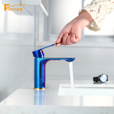 Firmer2022 New Blue Color Basin Faucet Copper Hot and Cold Faucet