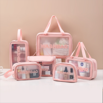 Transparent Cosmetic Bag Wash Bag PVC Cosmetic Bag Cosmetic Storage Bag Frosted Bathroom Bag Travel Cosmetic Bag