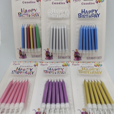 12 English Word Plate Polish Rod Gradient Birthday Candles Party Gradient Color Decoration Large Birthday Candles