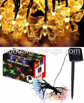 Solar Butterfly Lighting Chain Porch Market Backyard Patio Party Gazebo Outdoor LED Decoration String Small Night Lamp