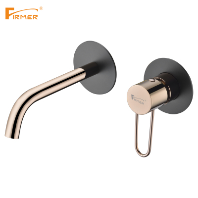 Firmer2022 New Rose Gold and Black Wall Basin Faucet Concealed Basin Faucet