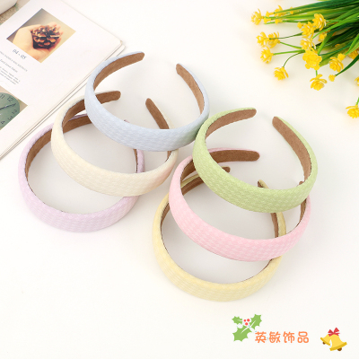 Spring and Summer Candy Color Headband Women's High Skull Top Versatile out Solid Color Sponge Headband Simple Hair Band Women's Fashion