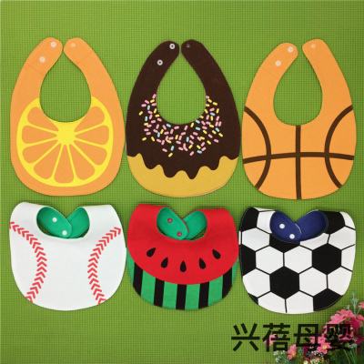 New Baby Watermelon Donut Saliva Towel Cotton Baby Bibs Fruit Football Shape Bib