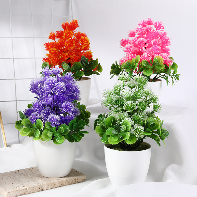 厂家直供仿真花植物盆栽仿真绿植小盆栽假花摆设客厅桌面装饰摆件