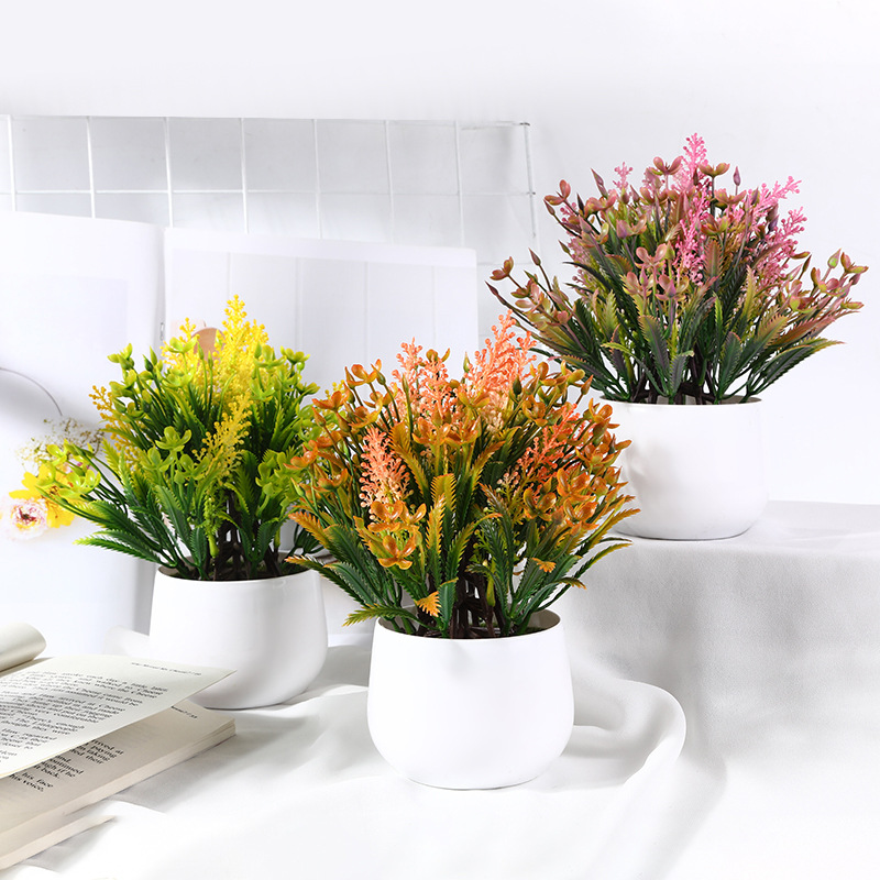 现货仿真植物花 室内桌面装饰家居绿植摆件塑料盆栽 厂家批发