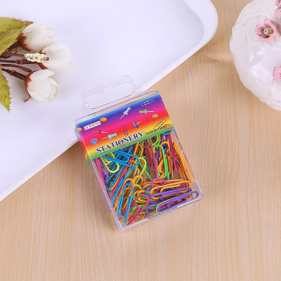Creative Style Cute Colorful Clip Document Storage Office Supplies Binding Stationery Paper Clip Boxed Wholesale