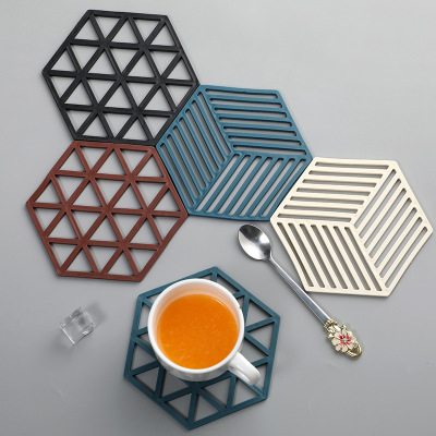 Hollow Solid Color Teacup Mat Nordic Style Home Supplies High Temperature Resistance Silicone Thermal Insulation Pad Non-Slip Heatproof Heat Resistance Bowl Mat