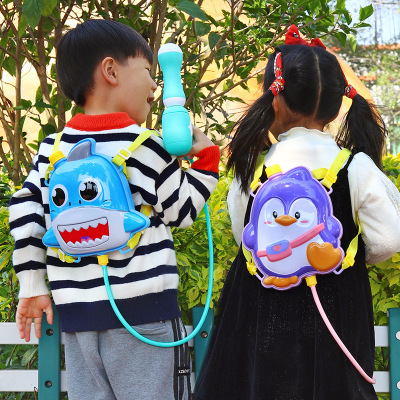 Children's Backpack Water Gun Toy Boy Summer Beach Drifting Water Pull-out Baby Water Spray Grab Stall Night Market