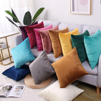 Amazon New Pillow Nordic Solid Color Velvet Velvet Pillow Sofa Cushion Pillow Cover Throw Pillowcase