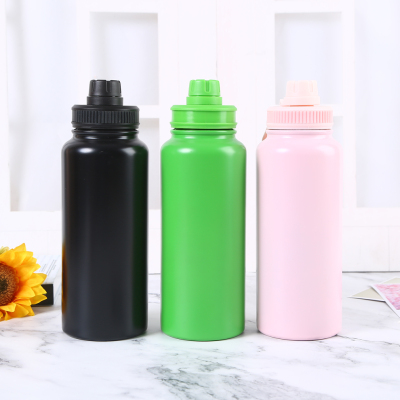 Black Green Light Pink Three Colors Optional Stainless Steel Thermos Cup Large Capacity Outdoor Sports Bottle Handheld Cup Factory Direct Sales