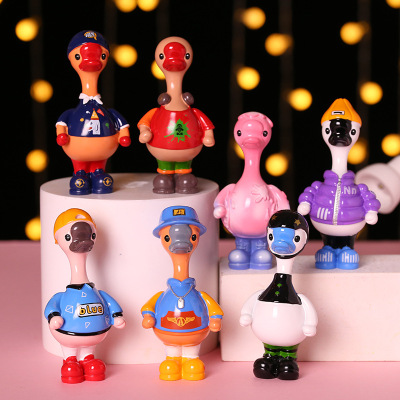 Goose Ernino Blind Box Hand-Made Cyberpunk Fashionable Goose Cool Doll Resin Desktop Decoration Birthday Gift
