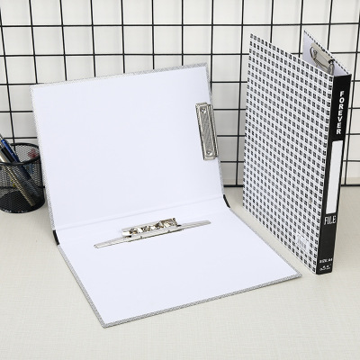 Factory Direct Supply Thickened 612a4 Paper Plaid Office Material File Double Clip Material Storage Folder File Binder