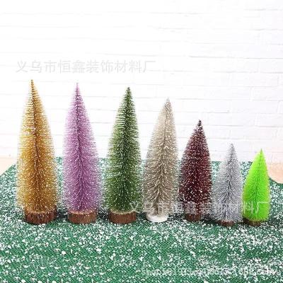 Mini Mini Christmas Tree Christmas Decorations Small Gold Powder Colorful Christmas Tree Snowflake Ornaments Factory Direct Sales