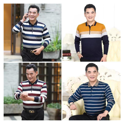 Polo Collar Men's Polo Top Business Four Seasons Long-Sleeved T-shirt Foreign Trade Stall Supply Dad Wear Wholesale