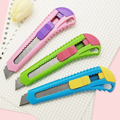 Cross-Border Wholesale Candy Two-Color Art Knife Large Stainless Steel Wallpaper Knife Paper Cutter Cute Express Knife Box Opener