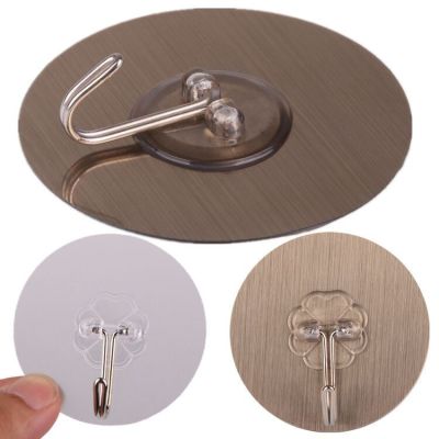 New Disc 6.5 Hook Brushed Gray Stainless Steel Sticky Hook Kitchen Hook Bathroom Clothes Hook behind the Door Nail-Free Hook