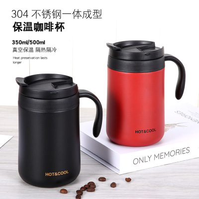 Wholesale New 304 Handle Vacuum Cup Convenient Business Office Water Cup Advertising Gift Coffee Cup Printed Logo