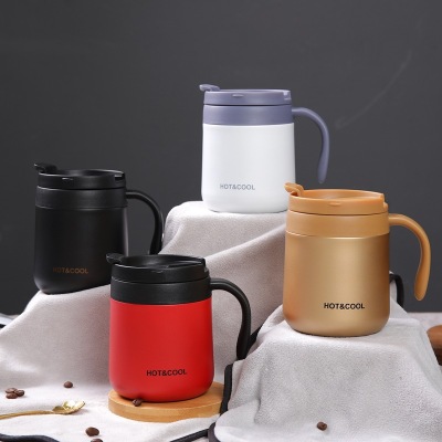 Double 304 Stainless Steel Compact Mini with Cover Water Cup Tea Coffee Cup Office Drinking Cup Daily Gift-Giving