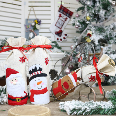 New Christmas Supplies Wine Bottle Cover Old Man Snowman Elk Red Wine Bag Household Supplies Christmas Decorations