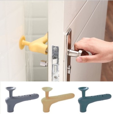 Silicone New Door Suction Punch-Free Door Handle Rubber Sucker Floor Knob Door Stop Anti-Collision Bathroom Buffer Magnetic Touch