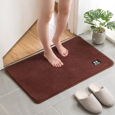 Solid Color Floor Mat Entry Door Toilet Bathroom Water-Absorbing Non-Slip Mat Toilet Floor Mat Doormat Bedroom and Household Carpet