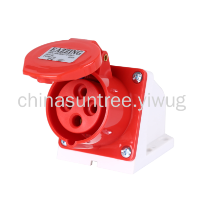 Factory Direct Sales Industrial Plug 16/32A Aviation Seat Waterproof 380v3/4/5 Core Three-Phase Four-Wire Open-Mounted Socket
