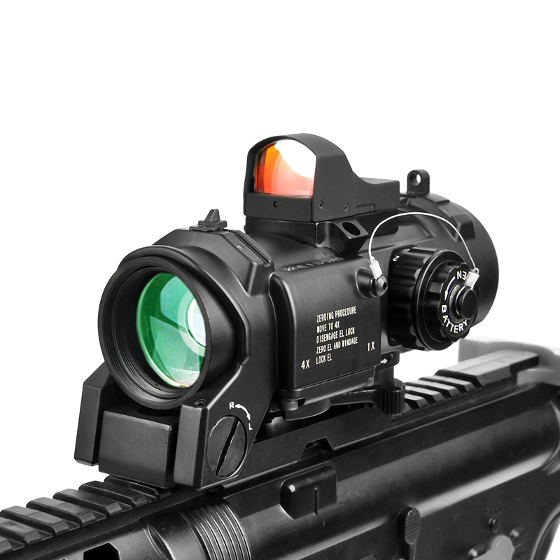 广角火车头1-4倍带光控可变倍火车头瞄具带红点套装全息瞄准镜