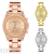 Geneva Diamond-Embedded Three-Eye Watch Women 'S Fashion Steel Belt Quartz Watch Gift Foreign Trade Popular Style Watch