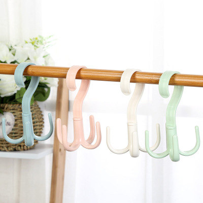 Multifunctional Four-Claw Hook Scarf Hook Bag Tie Clothes Rack Plastic Hook Hat Hanger Sundries Hook