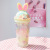 Ice Cup Internet Celebrity Korean Girly Rabbit Cup with Straw Cute Double Layer Iced Ice Crushing Plastic Water Cup