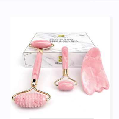 Pink Crystal Jade Roller Set for Foreign Trade