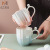 Pearl Shell Spoon with Lid Mug Internet Celebrity Pearl Glaze Ceramic Cup Creative Trend Gradient Drinking Cup
