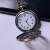 Classic Retro Pocket Watch Digital Hollowed Fashion Flip Large Pocket Watch Keychain Quartz Watch