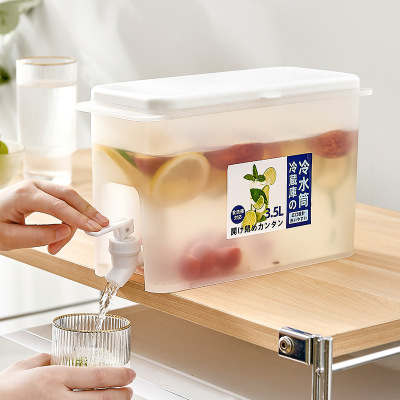 Water Kettle Lemon with Faucet Fruit Teapot Summer Cold Drink Kettle Cold Bubble Bottle Cold Bucket for Refrigerator