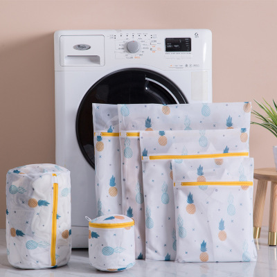Cartoon Pineapple Print Laundry Bag Machine Wash Special Clothing Protective Laundry Bag Underwear Washing and Care Bag Anti-Winding Washing Bag